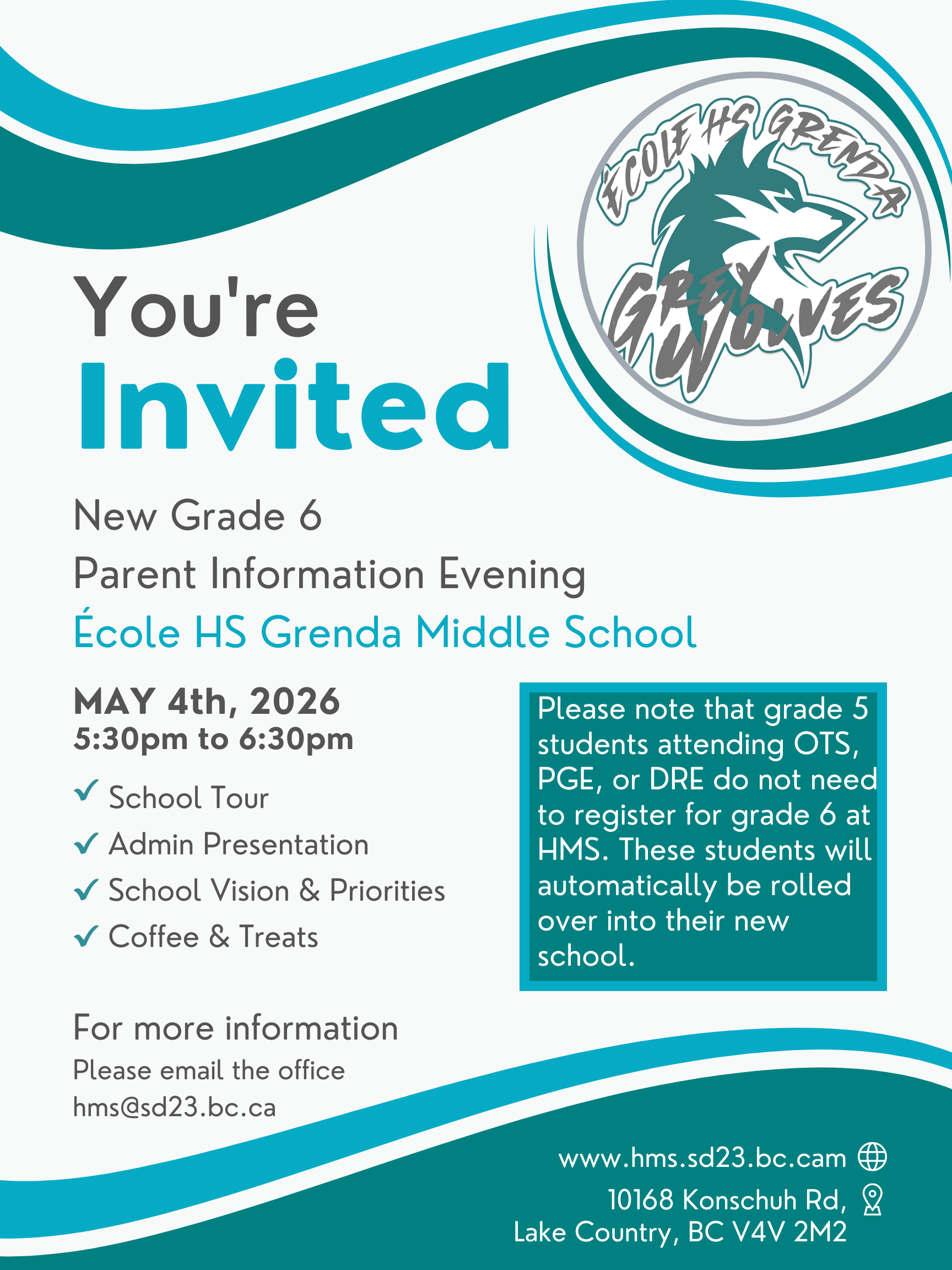 2026 HMS New Grade 6 Parent Night